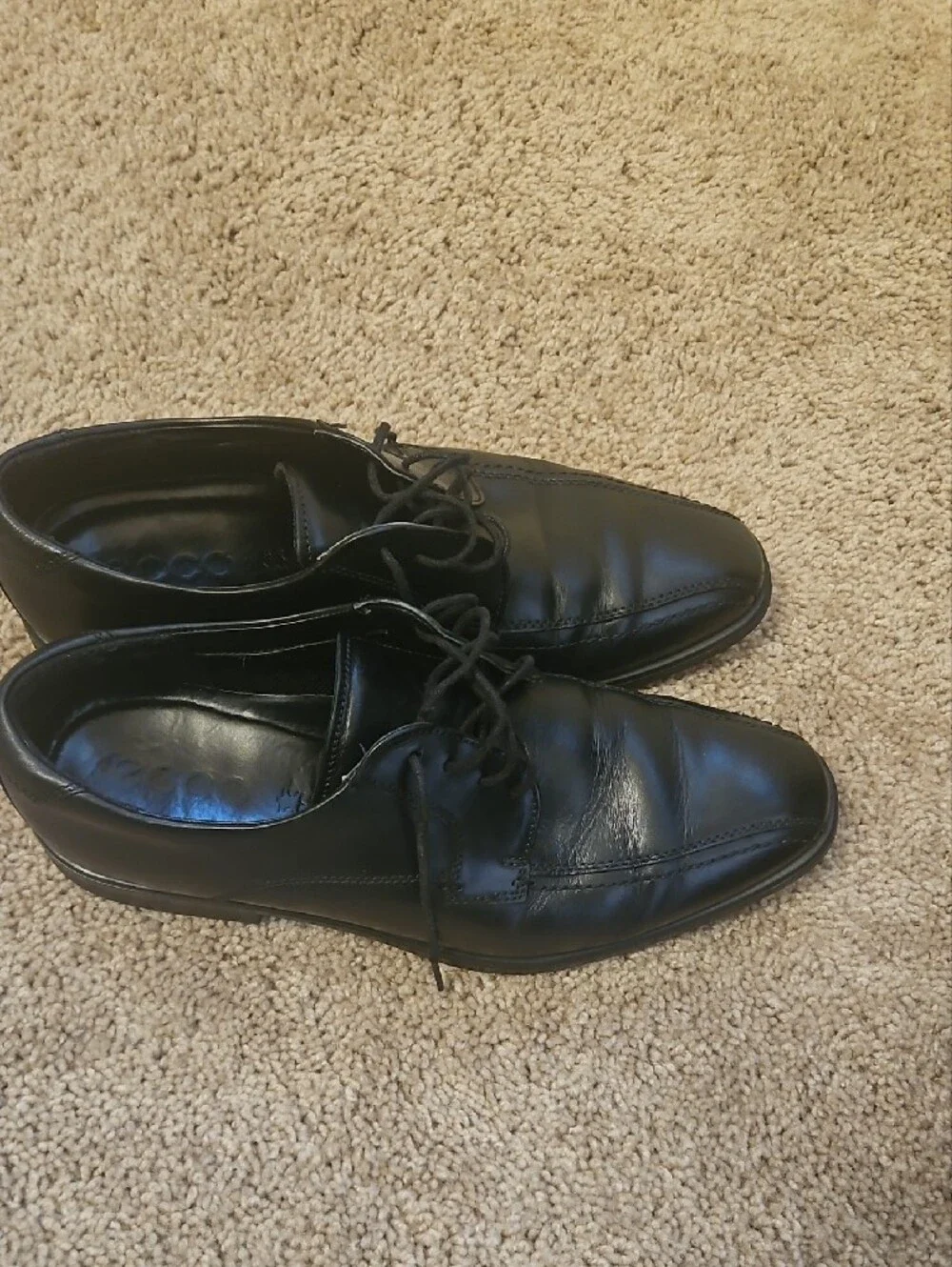 Ecco Black Leather Lace-Up Oxford Dress Shoes